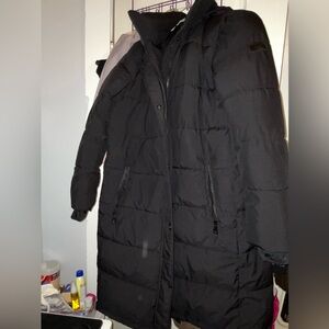 DKNYC Black Long Puffer with Hood